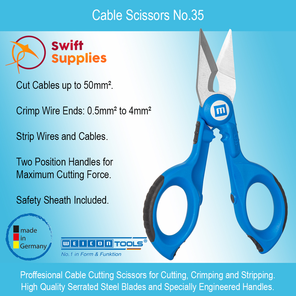 Cable Cutting Scissors Close Up Cutting Large, Multi-Core Cable, Close