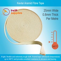 Kevlar Aramid Insulation Tape - 0.8mm Thick x  25mm Wide (Per Metre)
