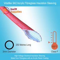 Vidaflex 942 Sleeving, Red (Full Roll)  3mm Dia x 250 Metres Long