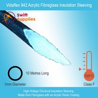 Vidaflex 942 Sleeving, Black (Pre-Cut Pack)  1mm Dia x 10 Metres Long