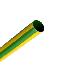 Heat Shrink Tube, Green/Yellow  3.5mm Dia x 1200mm Long (Single Wall, 2:1 Shrink)
