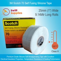 3M Scotch 70 Self Fusing Silicone Tape 25mm Wide x 9.14 Metres