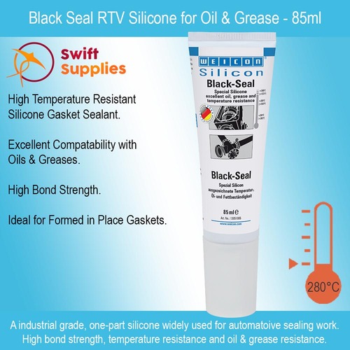Black Seal RTV Silicone for Oil & Grease -  85ml Tubes