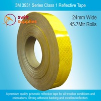 3M 3931 Class 1 High Intensity Reflective Tape, Yellow - 24mm x 45.7Mtrs