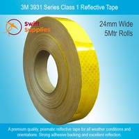 3M 3931 Class 1 High Intensity Reflective Tape, Yellow - 24mm x  5Mtrs