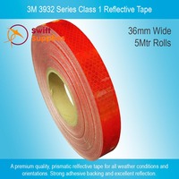 3M 3932 Class 1 High Intensity Reflective Tape, Red - 36mm x  5Mtrs
