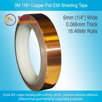 3M 1181 EMI Copper Foil Shielding Tape -  6mm Wide x 16.46 Metres