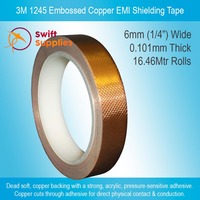 3M 1245 Embossed Copper EMI Shielding Tape -  6mm Wide x 16.46 Metres