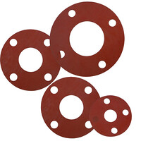 GKT,  15NB Table D & E AS2129, Full Face Gasket, 3mm Red Silicone Rubber