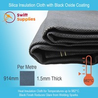 Silica Insulation Cloth with Black Oxide Coating - 1.5mm Thick x 914mm Wide (Per Metre)