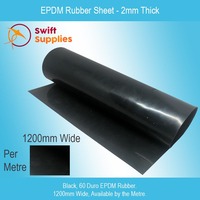 EPDM Rubber Sheet  2mm Thick x 1200mm Wide (Black, 60 Duro, Per Mtr)