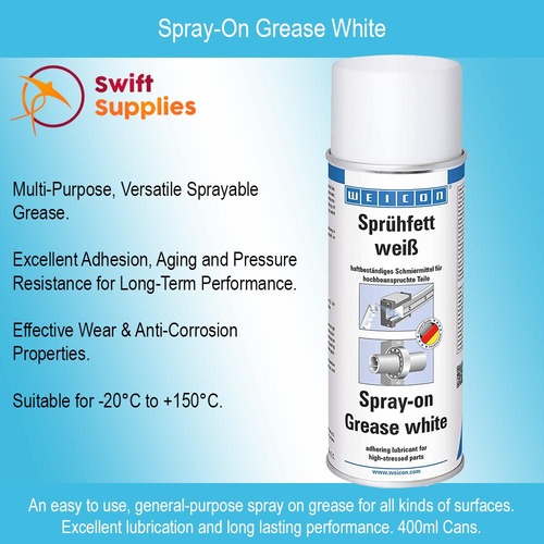 Spray-On Grease White, Universal Sprayable Grease - 400ml