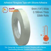 Adhesive Fibreglass Tape with Silicone Adhesive -   6mm Wide x 55 Metres