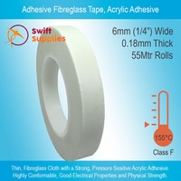 Adhesive Fibreglass Tape with Acrylic Adhesive -   6mm Wide x 55 Metres