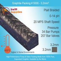 Graphite Packing Style 5000 (100% Graphite) -  3.2mm Square (Per Metre)
