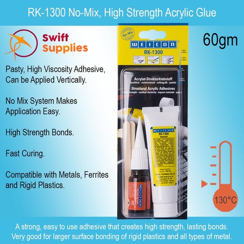 RK-1300 No-Mix, High Strength Acrylic Glue  60gm Kit
