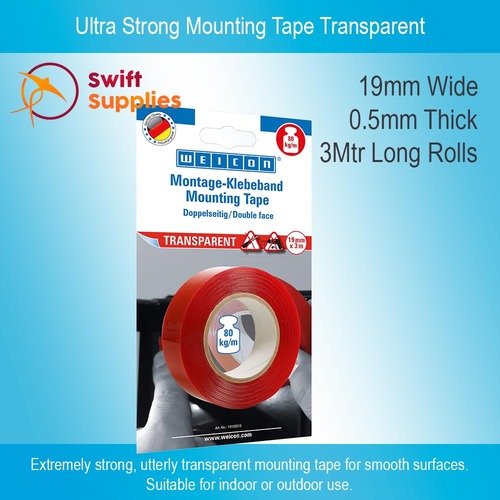 Ultra Strong Mounting Tape Transparent - 19mm Wide x 3 Metres