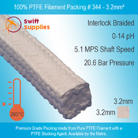 PTFE Packing Style 344 (100% PTFE) -  3.2mm Square (Per Metre)