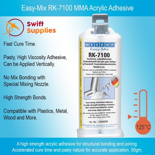 Easy-Mix RK-7100 MMA Fast Curing Structural Acrylic Adhesive - 50gm