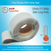 Grey Silicone Self-Fusing Sealing and Insulating Tape 25mm Wide x 3 Metres