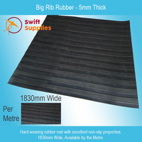 Big Rib Rubber 5mm Thick x 1830mm Wide (Per Metre)