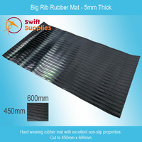 Big Rib Rubber Mat 5mm Thick x 450mm Wide x  600mm Long