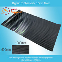 Big Rib Rubber Mat 3.5mm Thick x 600mm Wide x 1200mm Long