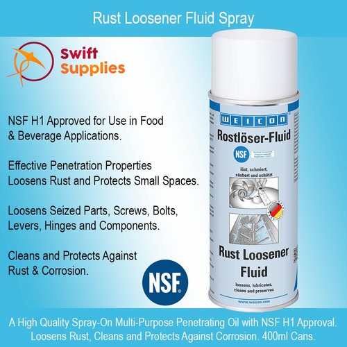 Rust Loosener Fluid Spray - NSF H1 Corrosion Removal & Protection - 400ml