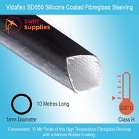 Vidaflex SD550 Sleeving, Black (Pre-Cut Pack)   1mm Dia x 10 Metres Long