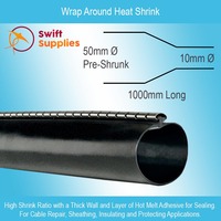Wrap Around Heat Shrink -  50mm to 10mm, 1 Metre Length