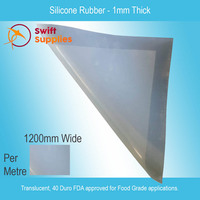 Silicone Rubber Sheet (Translucent, FDA)  1mm Thick x 1200mm (40 Duro, Per Metre)