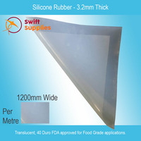 Silicone Rubber Sheet (Translucent, FDA)  3.2mm Thick x 1200mm (40 Duro, Per Metre)