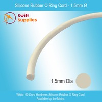 Silicone Rubber O Ring Cord  1.5mm Diameter (White, 60 Duro, Per Metre)