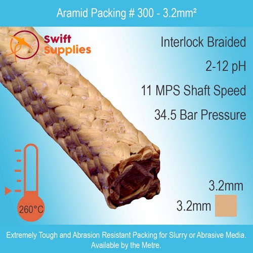 Aramid Packing 300 - 3.2mm Square (Per Metre)