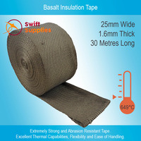 Basalt Insulation Tape - 1.6mm Thick x  25mm Wide x 30 Metres