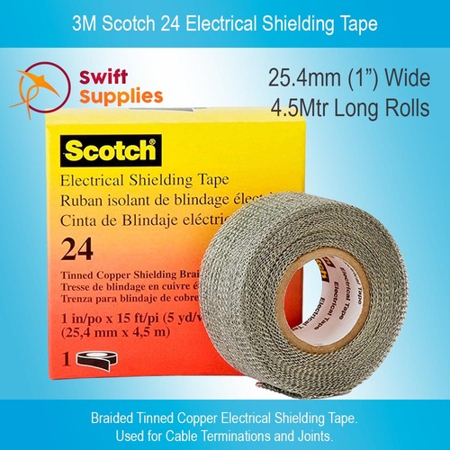 3M Scotch 24 Electrical Shielding Tape - 25mm Wide x 4.5 Metres