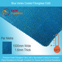 Blue Vertex Coated Fibreglass Cloth - 1.6mm Thick x 1500mm Wide, Per Metre