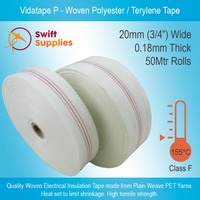 Vidatape P Woven Polyester Electrical Tape - 0.18mm x 20mm x 50Mtrs