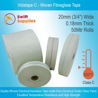 Vidatape C Woven Fibreglass Electrical Tape - 0.18mm x  20mm x 50Mtrs