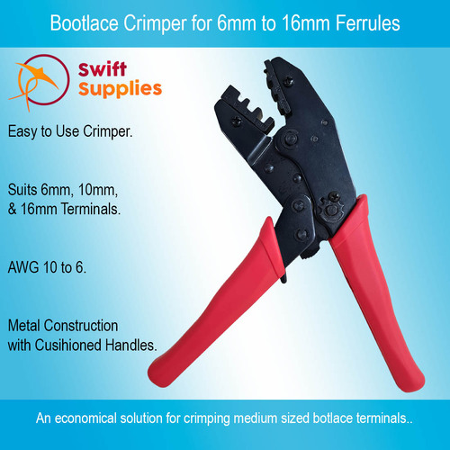 Interchangeable Bootlace Ratchet Crimper for 6mm to 16mm² 