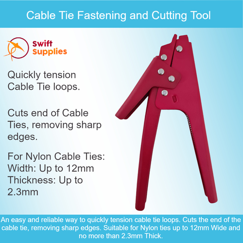 Cable Tie Fastening and Cutting Tool 