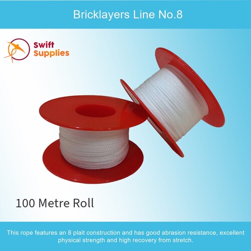 Bricklayers Line - No.8 - White - 100 Metre Roll