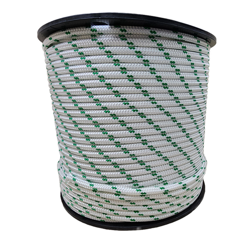 Double Braided Polyester Yacht Rope - 6mm Dia. - Green Fleck x 200 Metres
