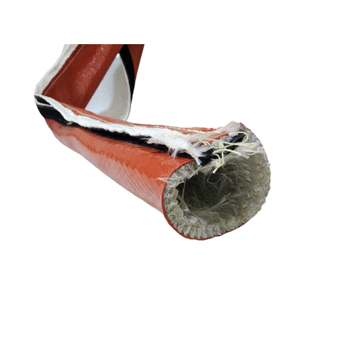 Silicone Coated Fibreglass Sleeve with Hook & Loop - 50mm ID (Per Metre)