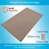 Premium Cork Sheet (Nitrile Bonded) TD1049 / ACN60 1.5mm x  510mm x 1270mm