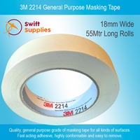 3M 2214 Masking Tape - 18mm Wide x 55 Metres