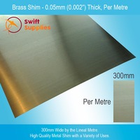 Brass Shim   0.05mm (0.002") Thick x 300mm Wide (Per Metre)
