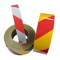 5007 Class 2 Striped Reflective Tape, Red/Yellow - 24mm x  5Mtrs (Engineering Grade)