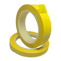 Adhesive Polyester Film Tape, Yellow -   6mm Wide x 66 Metres Long