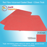 Red Fibre Vulcanised Gasket Sheet - 0.8mm Thick x 1200mm x  2000mm